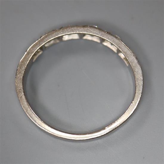 An 18ct white gold and diamond half eternity ring, size L, gross 3.1g